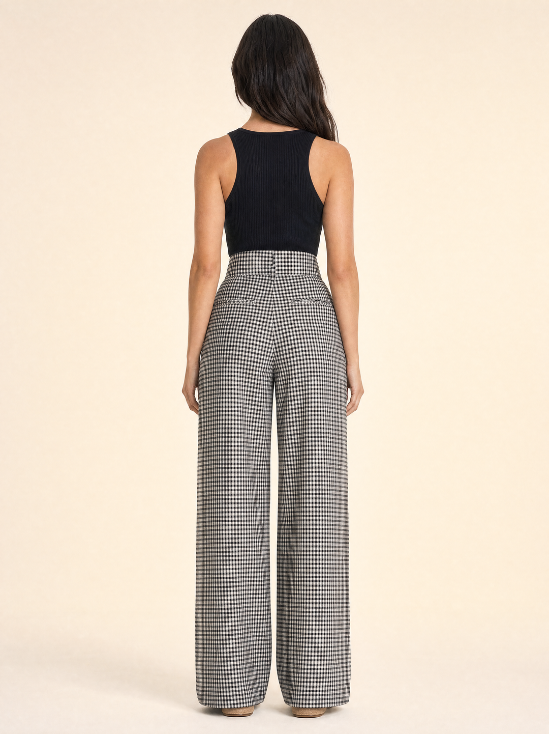 Casual Plaid High-Waist Pants