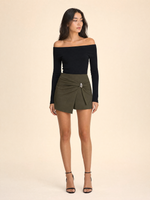 Load image into Gallery viewer, High Waist Metal Buckle Twist Mini Short
