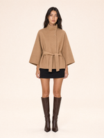 Load image into Gallery viewer, Belted Poncho Coat with Stand Collar
