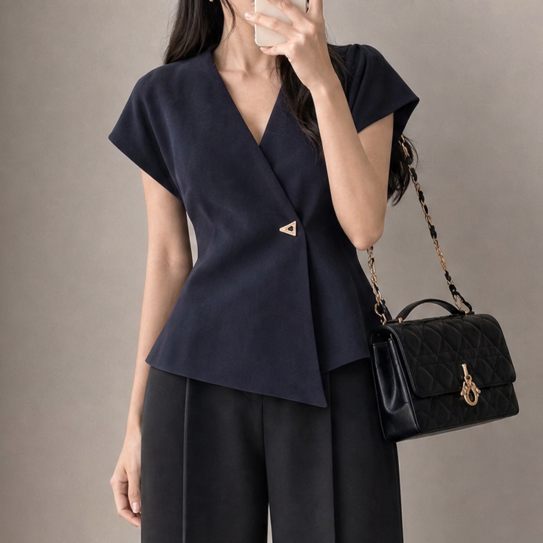 Splice Short Sleeve Blouses