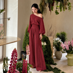 Load image into Gallery viewer, Asymmetrical One-Shoulder Trouser Set
