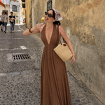 Load image into Gallery viewer, Flowing Deep V Neck Maxi Dress
