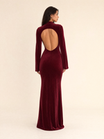 Load image into Gallery viewer, Long-Sleeve Backless Mermaid Maxi Dress
