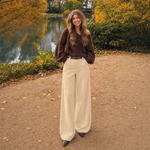 Load image into Gallery viewer, High-Waist Wide-Leg Tailored Trousers
