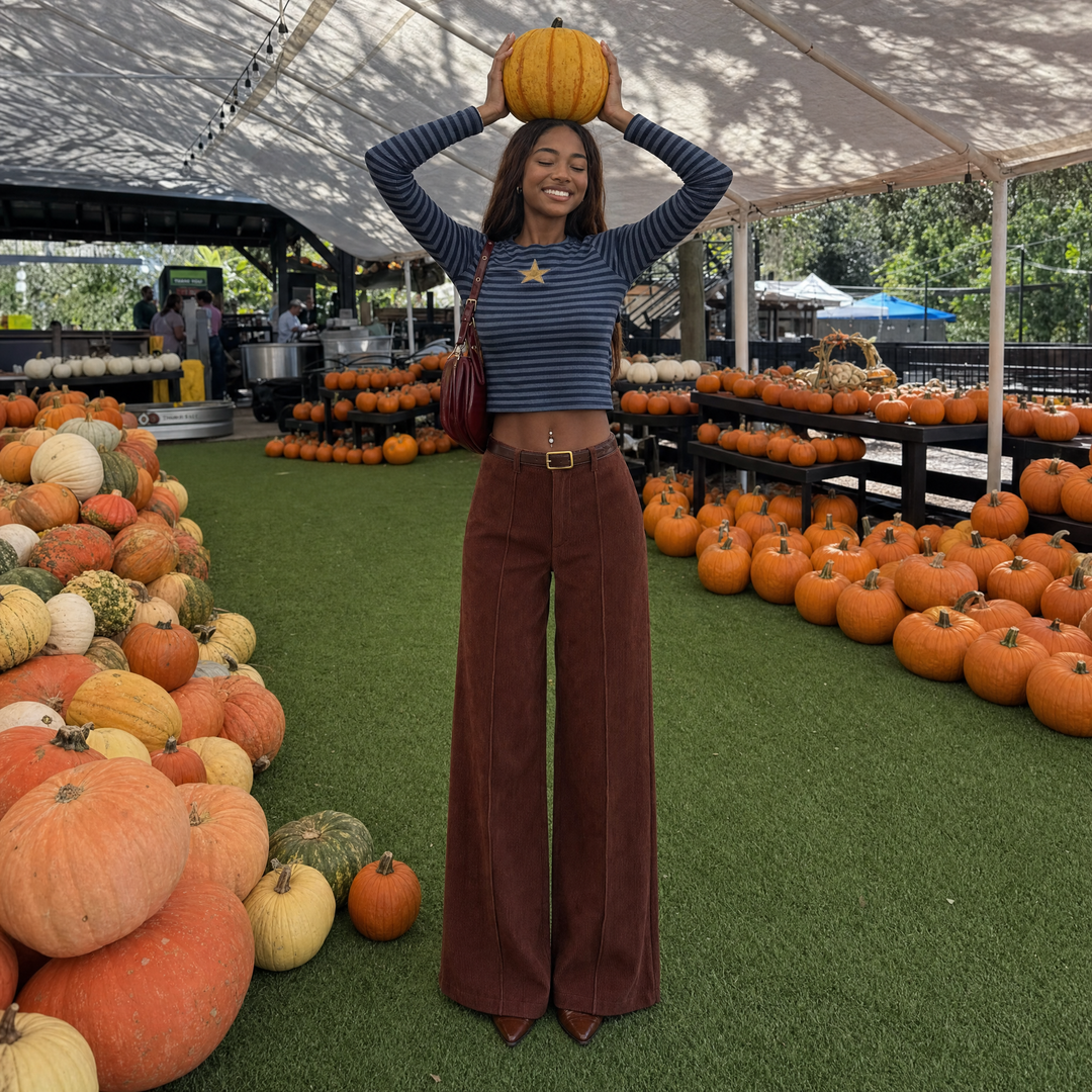 High-Waist Wide-Leg Tailored Trousers