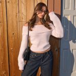 Load image into Gallery viewer, Autumn Off-Shoulder Slim-Fit Knit Sweater
