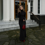 Load image into Gallery viewer, Autumn Winter Turtleneck Knit Sweater Maxi Dress

