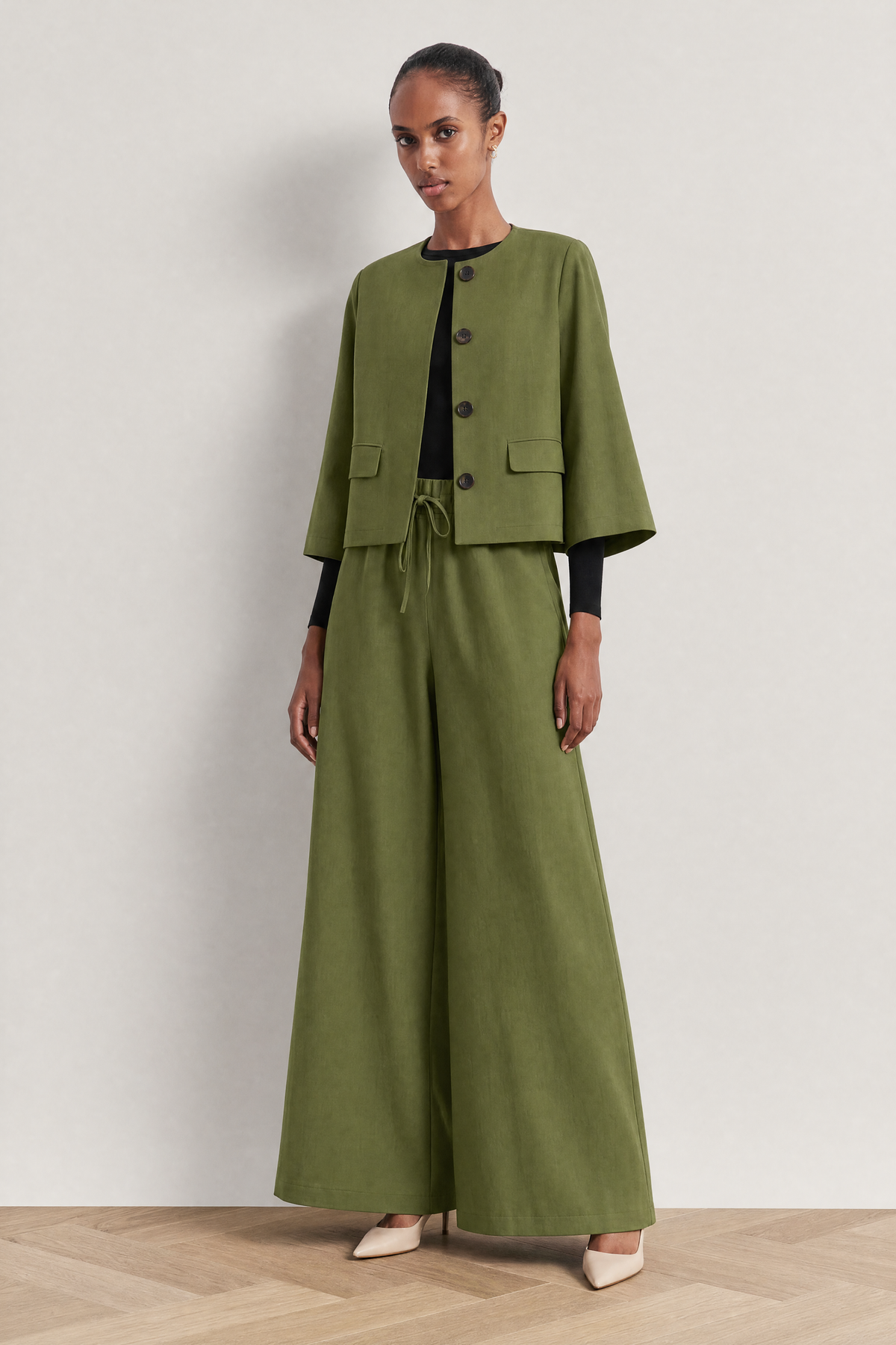Capri Co-ord in Olive Green