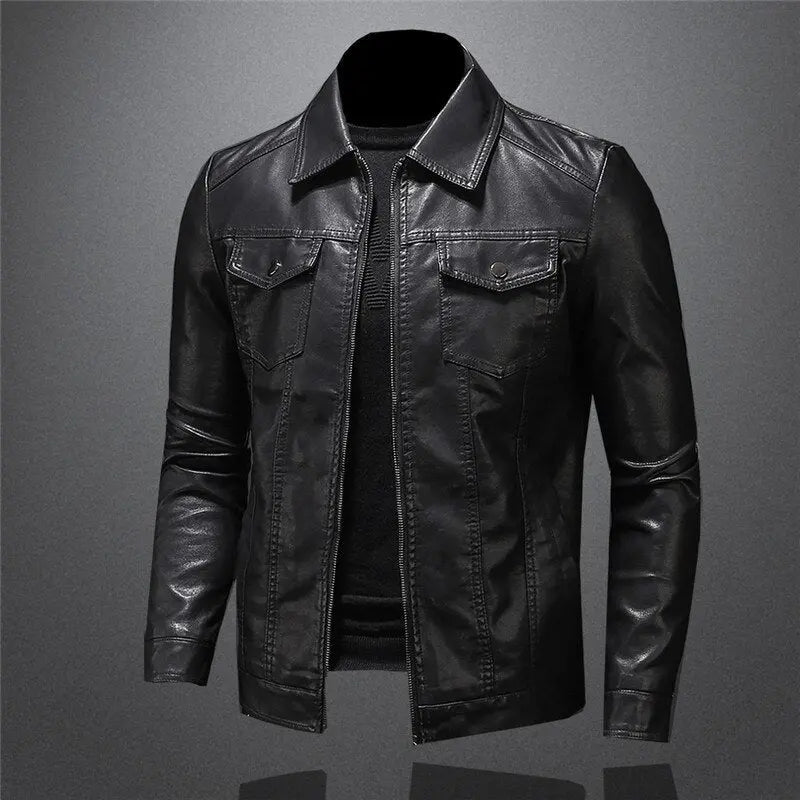 Harrington Oxford | Men's Leather Jacket - Classic Black Design