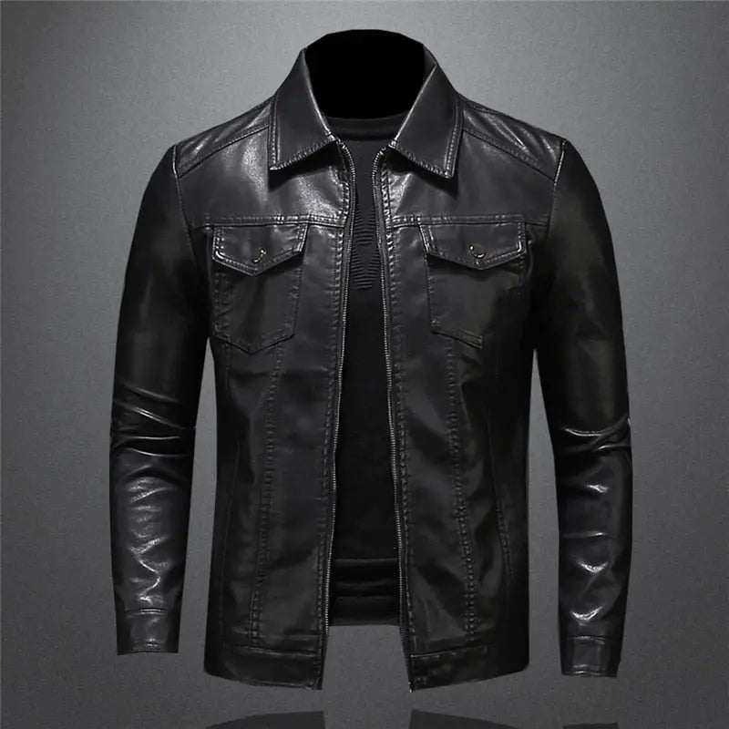 Harrington Oxford | Men's Leather Jacket - Classic Black Design