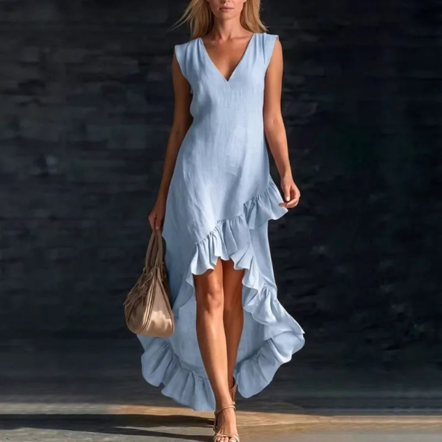 Women's Sleeveless Ruffle Maxi Dress